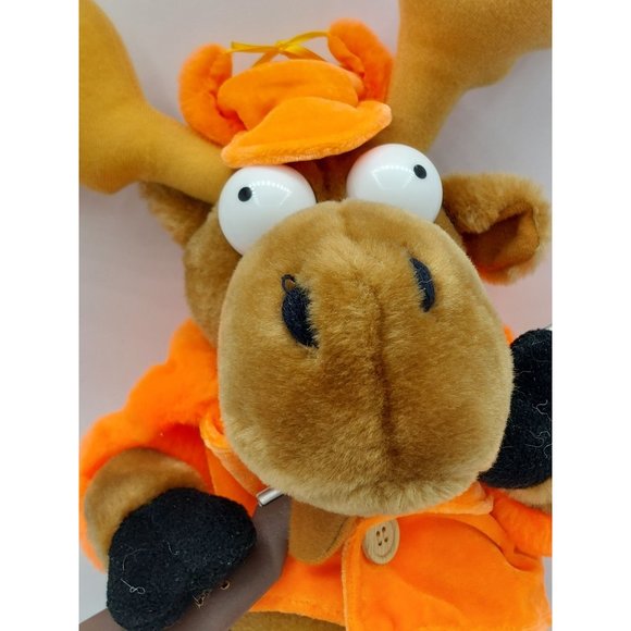 Plush Hunter Moose with Gun Rifle Plush Crosshairs 2001 17" Tall - Picture 5 of 9